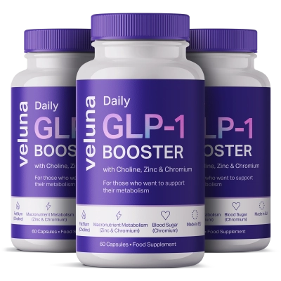 Veluna Daily GLP-1 Booster bottle with Choline, Zinc and Chromium